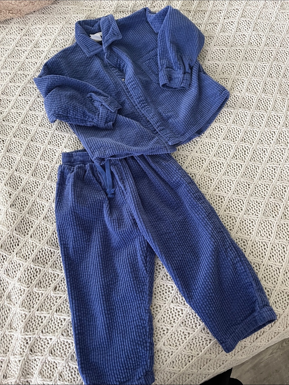 H&M Navy Blue Corduroy Kids Matching Set
